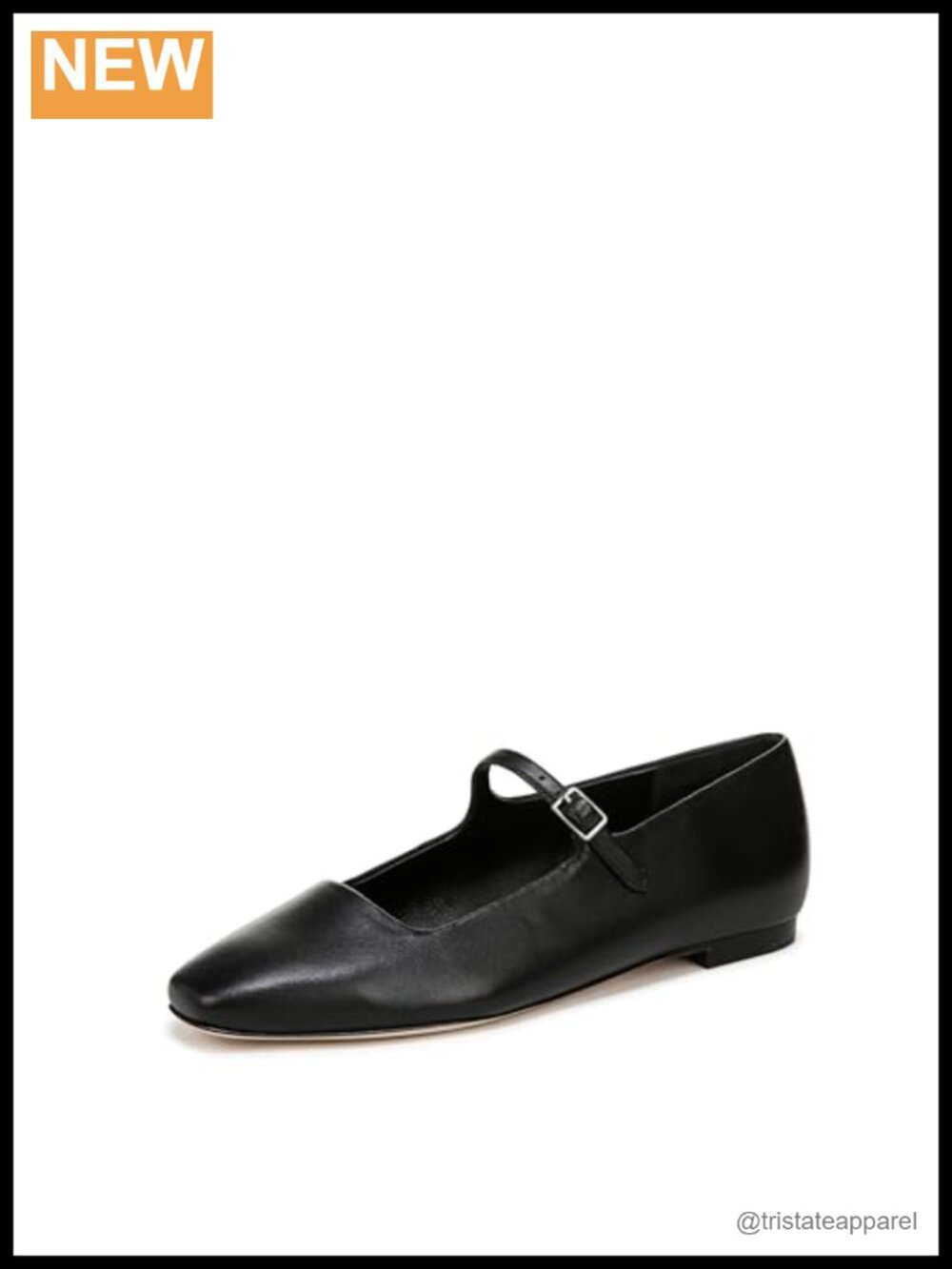 Leather Mary Jane Flat Loafer with Adjustable Buckle Strap